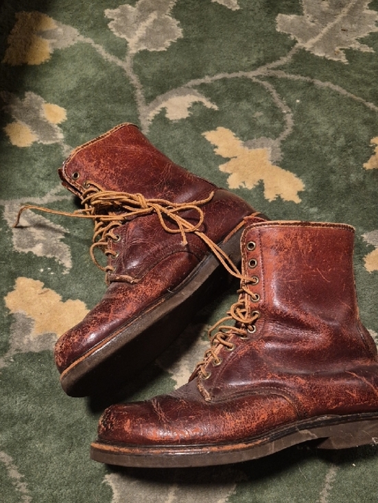 Men\'s Rustic Brown Leather Lace-Up Work Boots main image 10